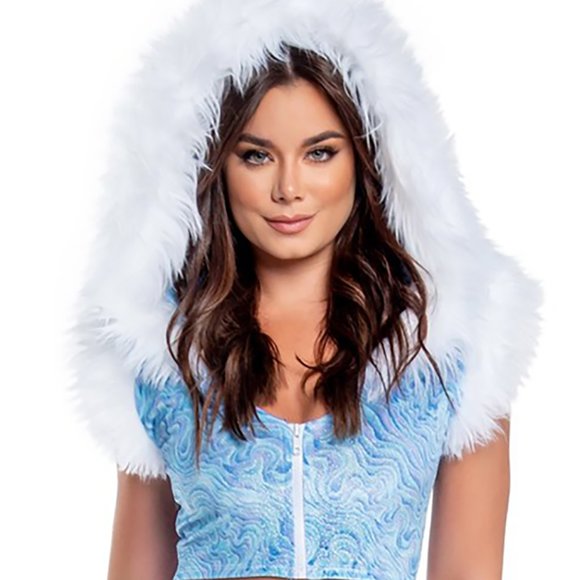 Frost Queen Hooded Crop Top - Picture 1 of 1